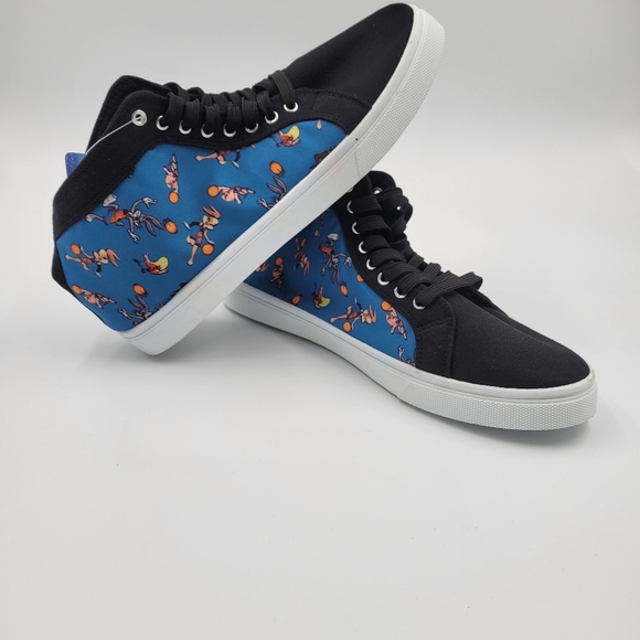 Space Jam New Legacy Canvas Shoes Sneakers High Top Black Mens Size 9-11 - Picture 6 of 7